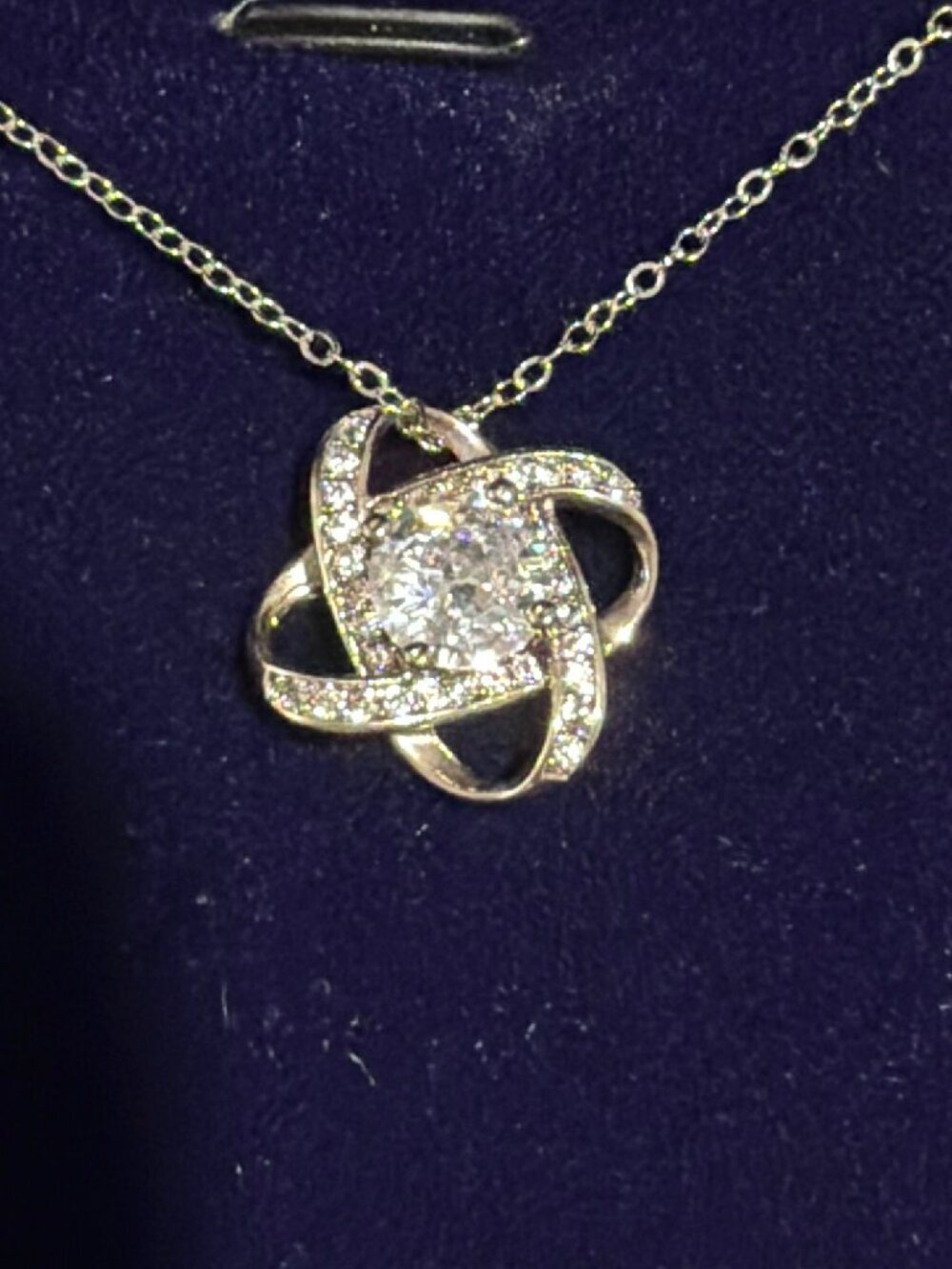Silver Diamond Moissanite Cubic Zirconia Youre My world Necklace New - Picture 2 of 2